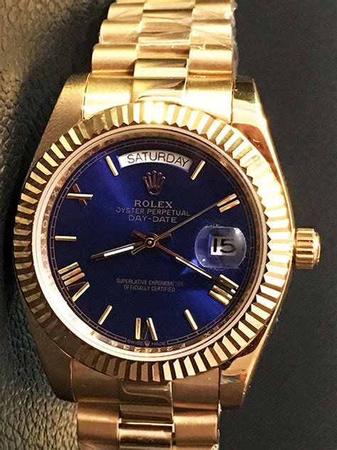 rolex day date blauwe wijzerplaat|rolex day date watch.